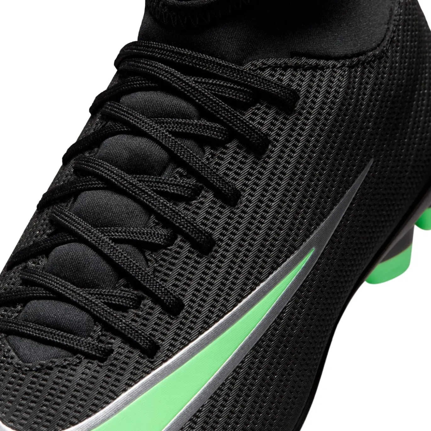 Nike Mercurial Superfly 11 Club Gras / Kunstgras Voetbalschoenen (MG) Kids Zwart Felgroen Zilvergrijs