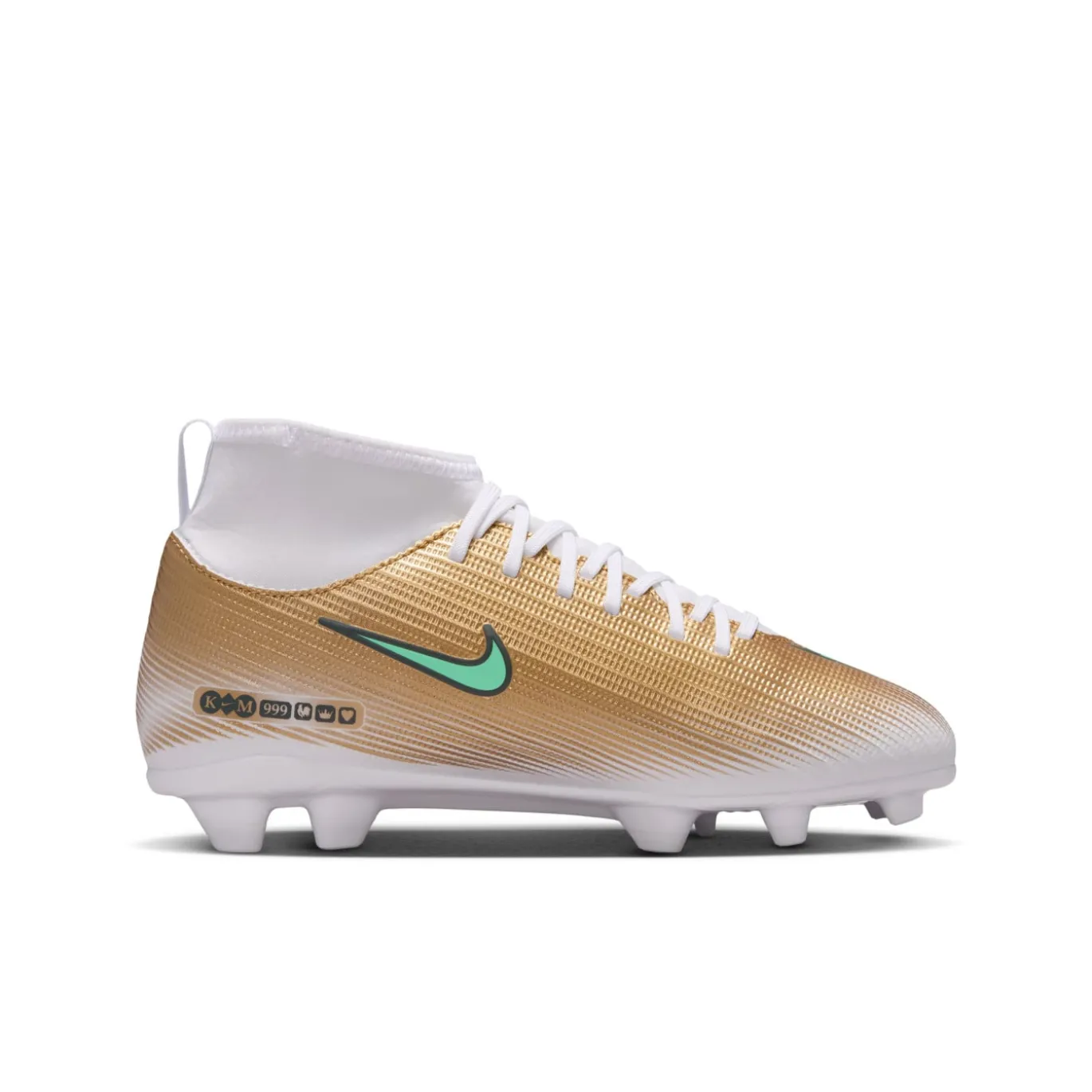 Nike Mercurial Superfly 11 Mbappé Club Gras / Kunstgras Voetbalschoenen (MG) Kids Goud Groen Wit