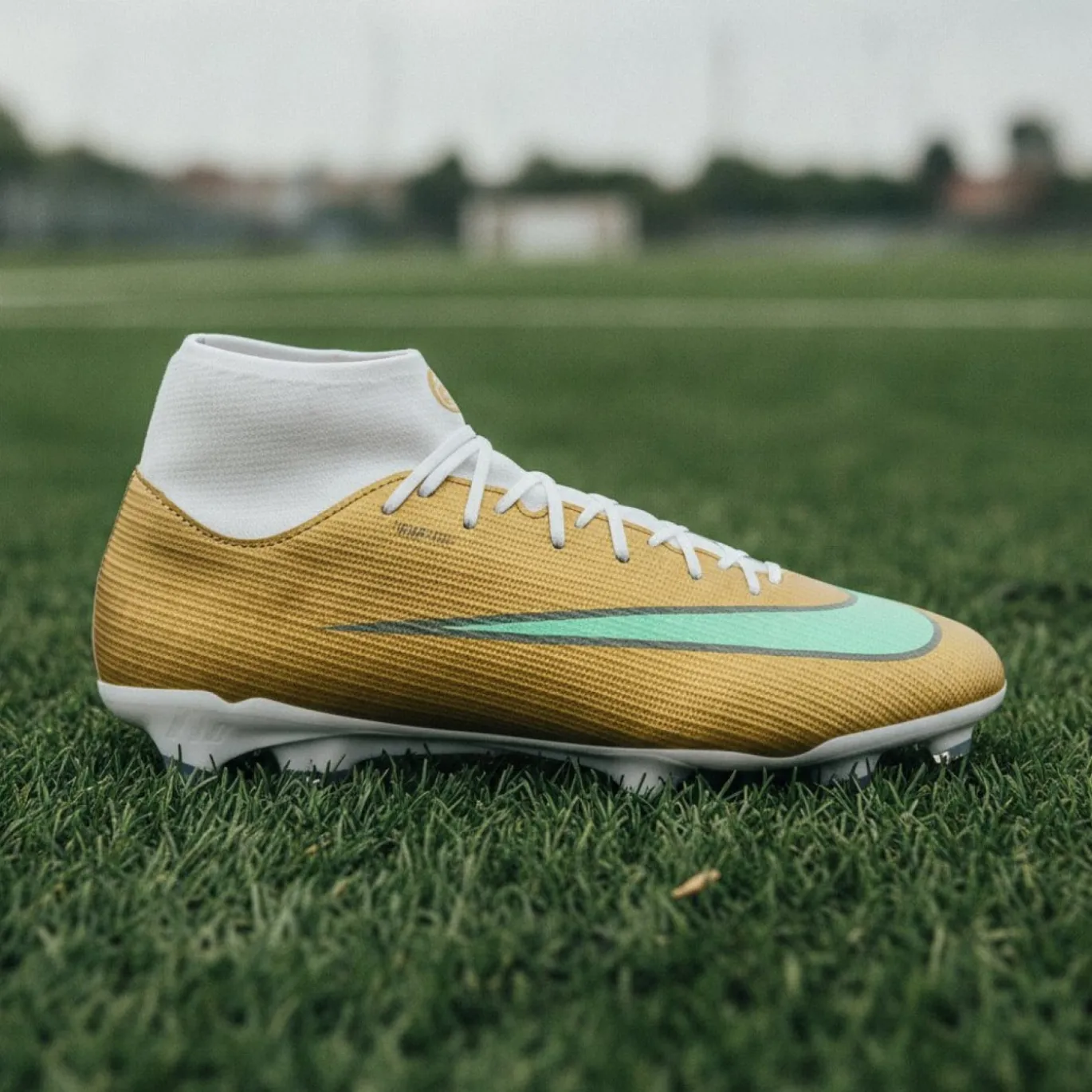 Nike Mercurial Superfly 11 Mbappé Academy Gras / Kunstgras Voetbalschoenen (MG) Goud Groen Wit