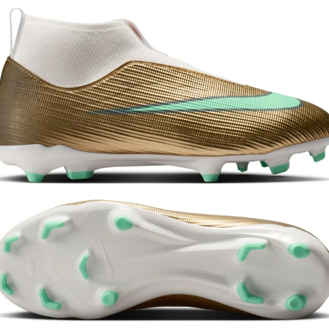 Nike Mercurial Superfly 11 Mbappé Academy Gras / Kunstgras Voetbalschoenen (MG) Kids Goud Groen Wit
