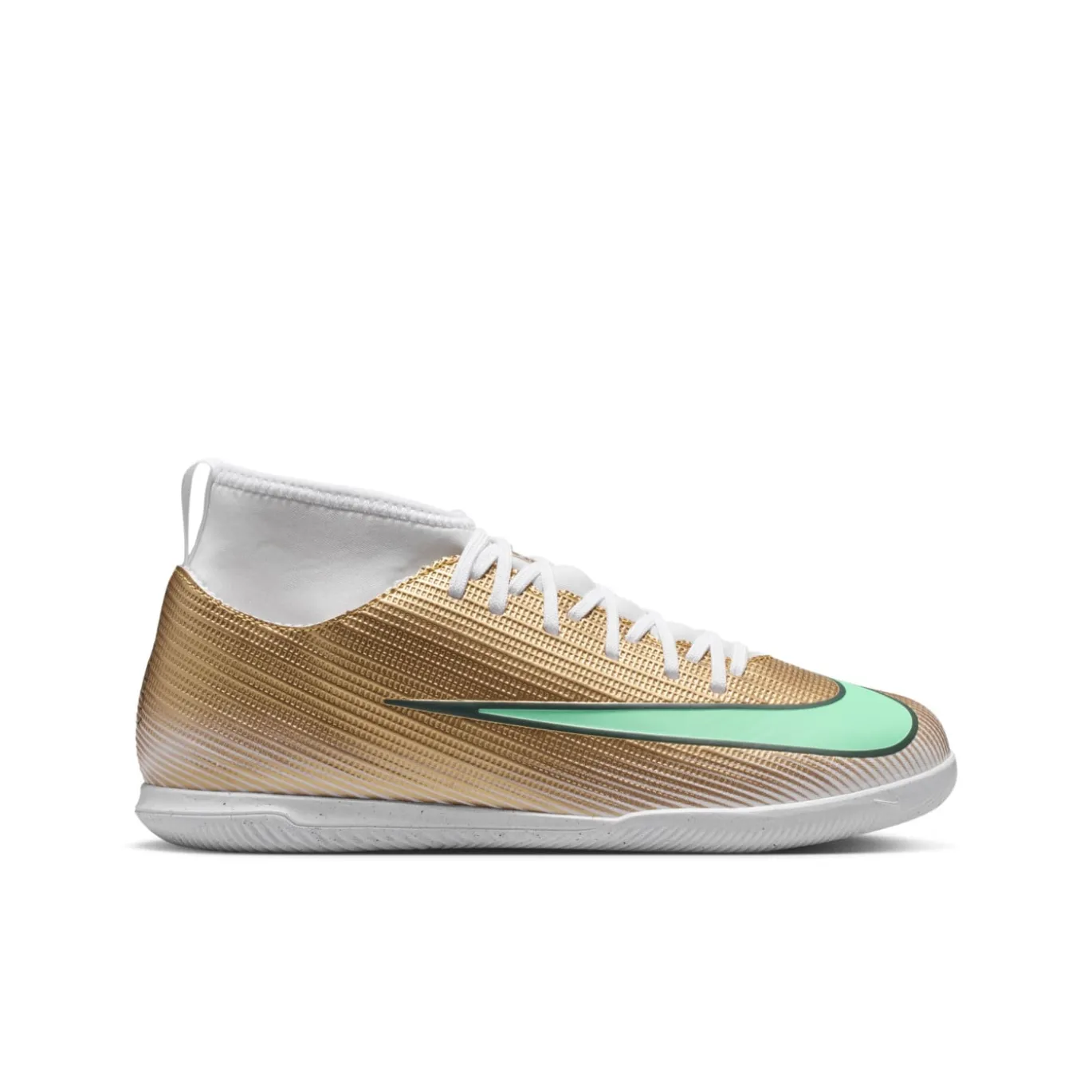 Nike Mercurial Superfly 11 Mbappé Club Zaalvoetbalschoenen (IN) Kids Goud Groen Wit