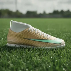 Nike Mercurial Superfly 11 Mbappé Club Zaalvoetbalschoenen (IN) Kids Goud Groen Wit