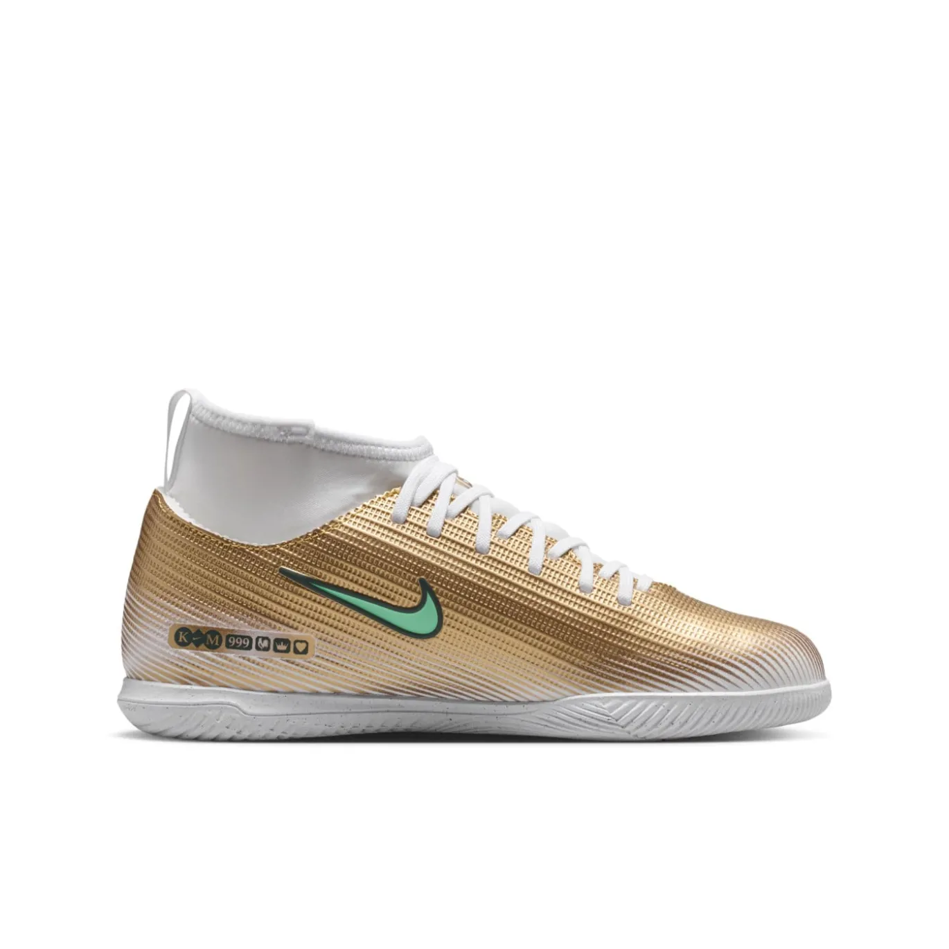 Nike Mercurial Superfly 11 Mbappé Club Zaalvoetbalschoenen (IN) Kids Goud Groen Wit