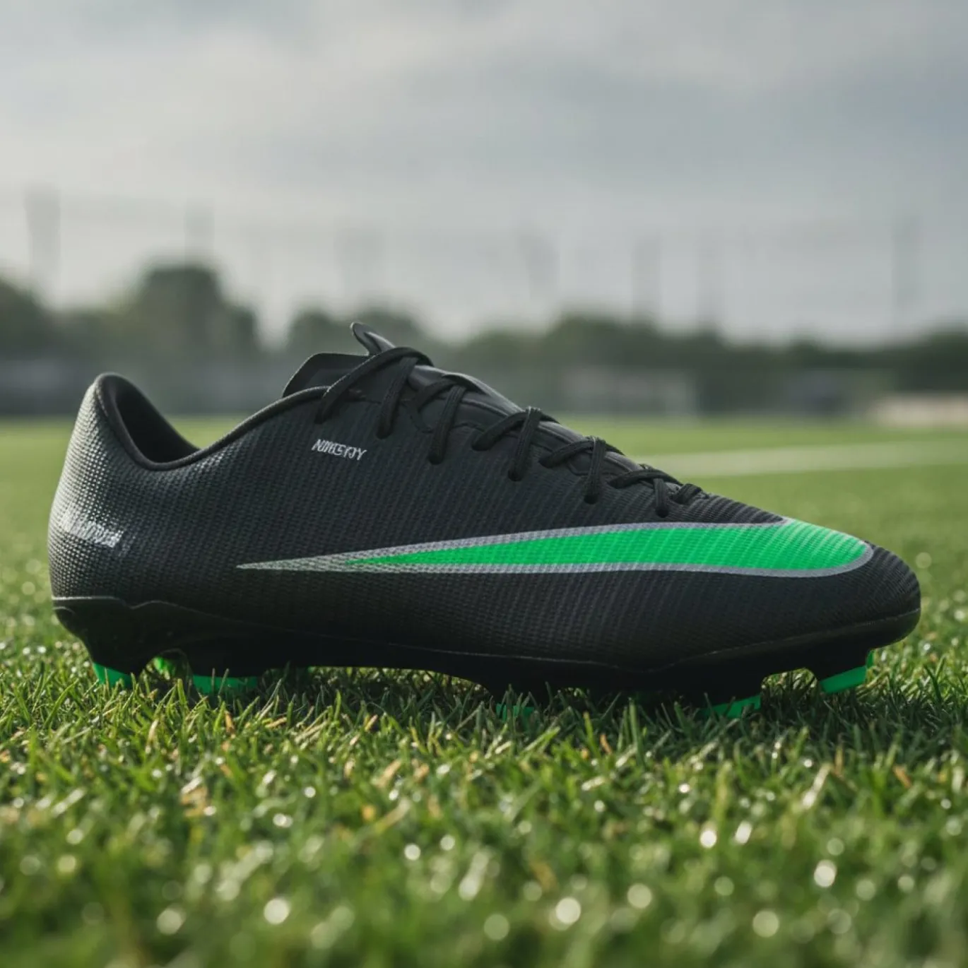 Nike Mercurial Vapor 17 Academy Gras / Kunstgras Voetbalschoenen (MG) Zwart Felgroen Zilvergrijs