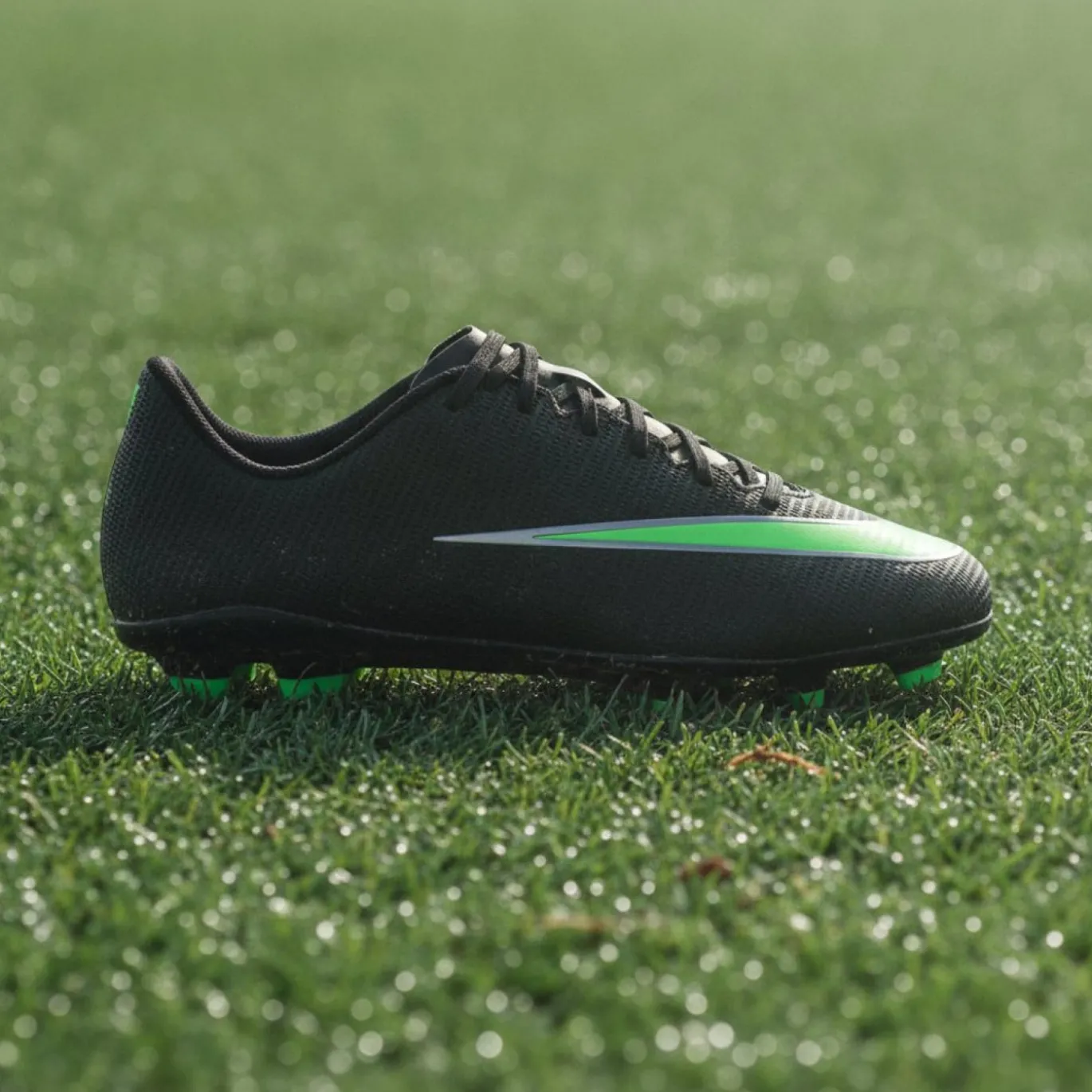 Nike Mercurial Vapor 17 Club Gras / Kunstgras Voetbalschoenen (MG) Kids Zwart Felgroen Zilvergrijs