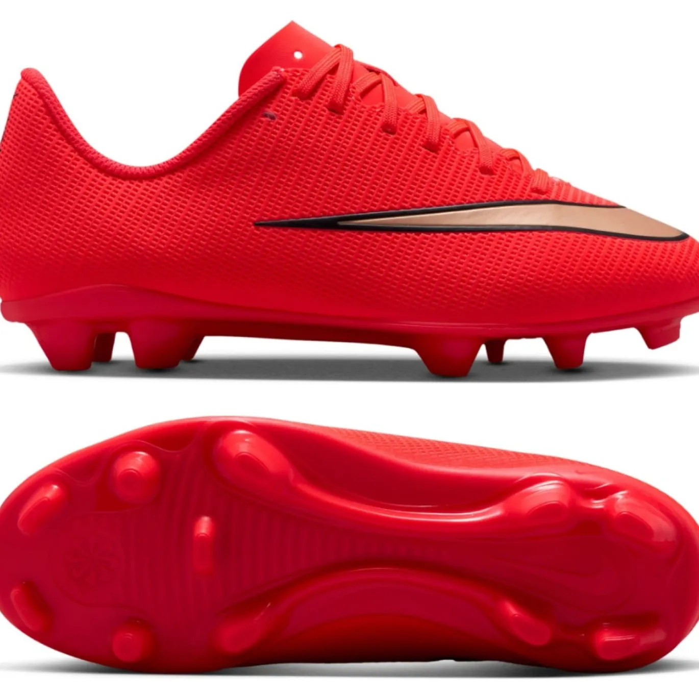 Nike Mercurial Vapor 17 Club Gras / Kunstgras Voetbalschoenen (MG) Kids Felrood Zwart Goud