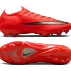 Nike Mercurial Vapor 17 Elite Gras Voetbalschoenen (FG) Felrood Zwart Goud