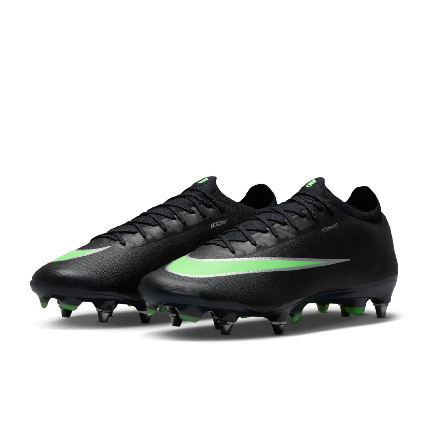 Nike Mercurial Vapor 17 Elite IJzeren-Nop Voetbalschoenen (SG) Zwart Felgroen Zilvergrijs