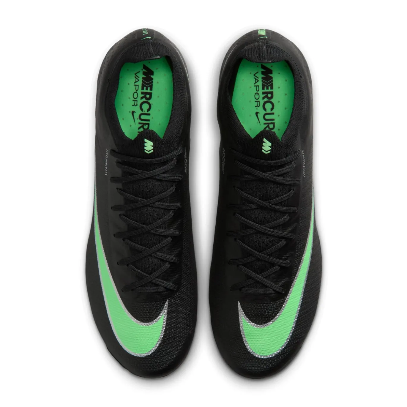 Nike Mercurial Vapor 17 Elite IJzeren-Nop Voetbalschoenen (SG) Zwart Felgroen Zilvergrijs