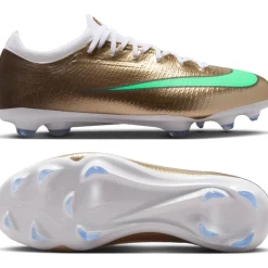 Nike Mercurial Vapor 17 Mbappé Pro Gras Voetbalschoenen (FG) Kids Goud Groen Wit