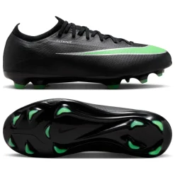 Nike Mercurial Vapor 17 Pro Gras Voetbalschoenen (FG) Kids Zwart Felgroen Zilvergrijs