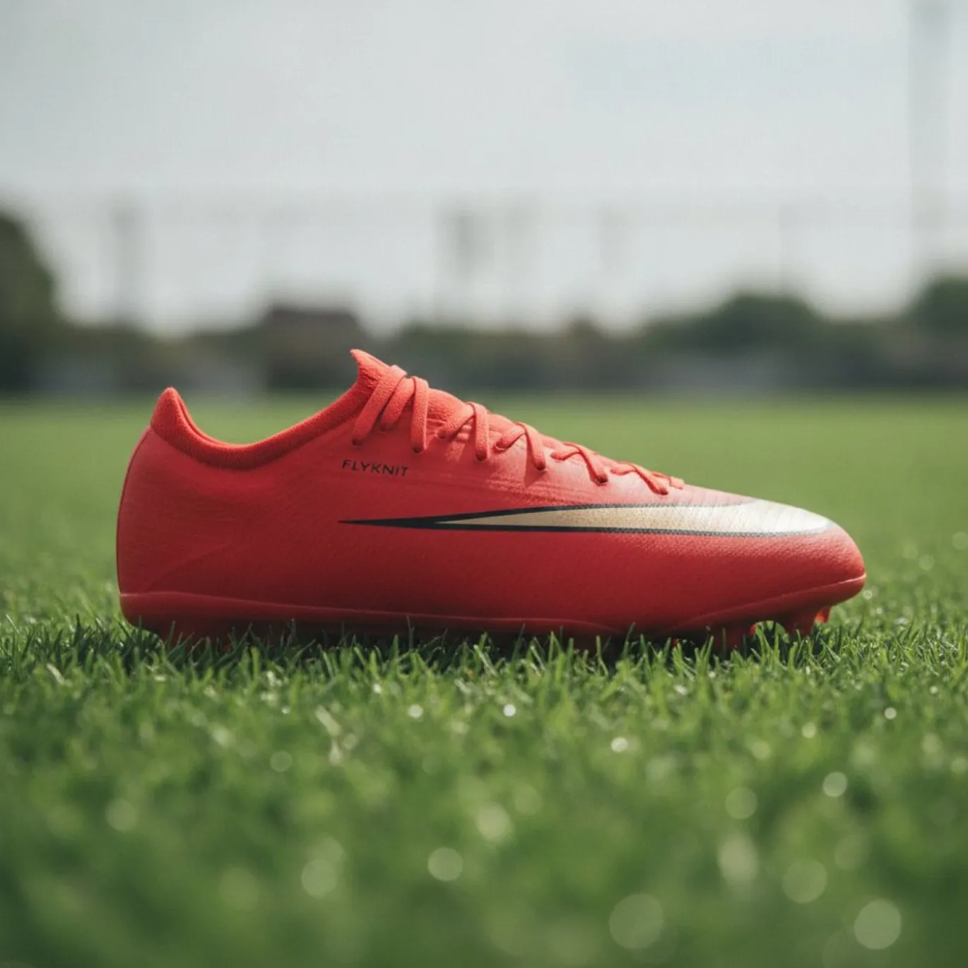 Nike Mercurial Vapor 17 Pro Gras Voetbalschoenen (FG) Kids Felrood Zwart Goud