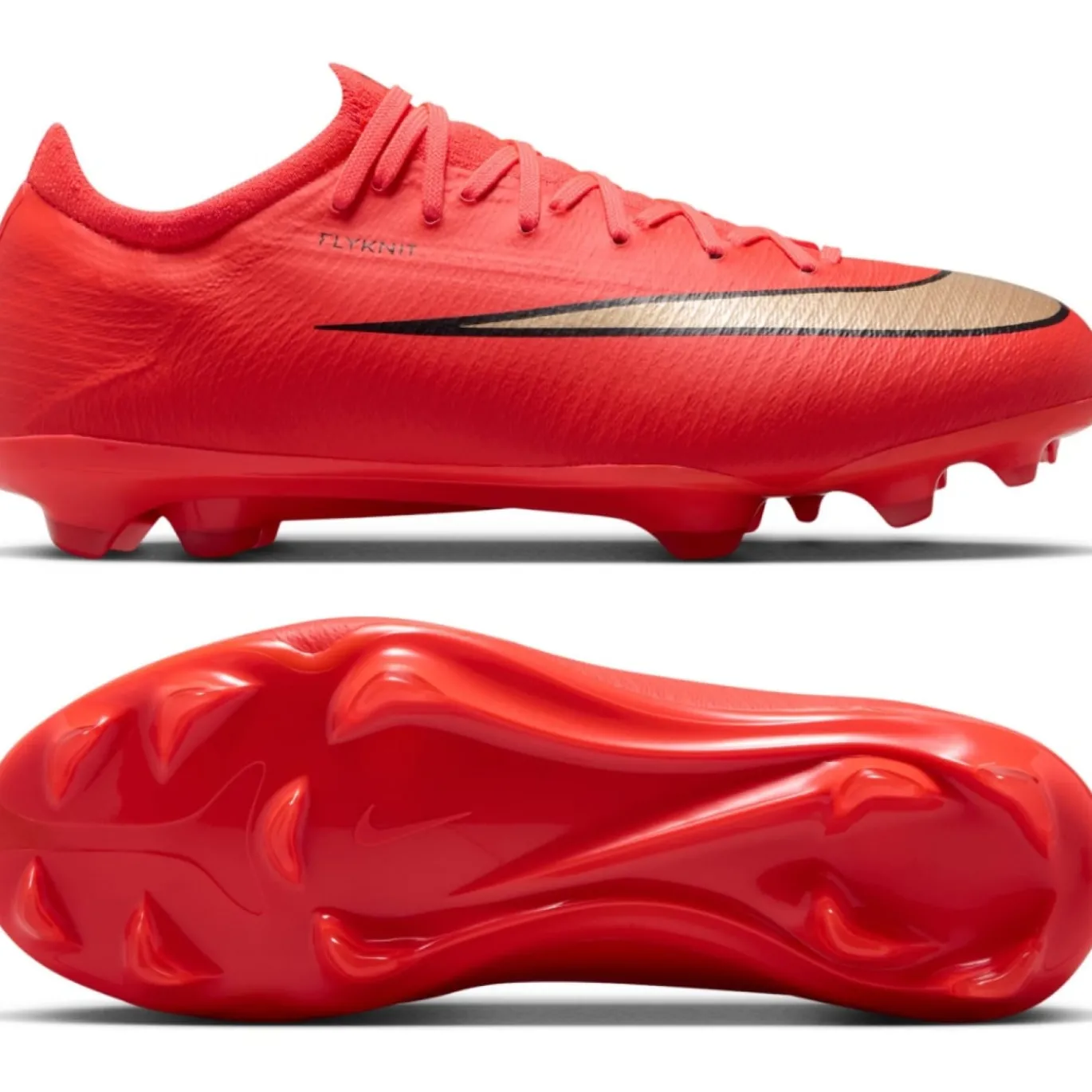 Nike Mercurial Vapor 17 Pro Gras Voetbalschoenen (FG) Kids Felrood Zwart Goud