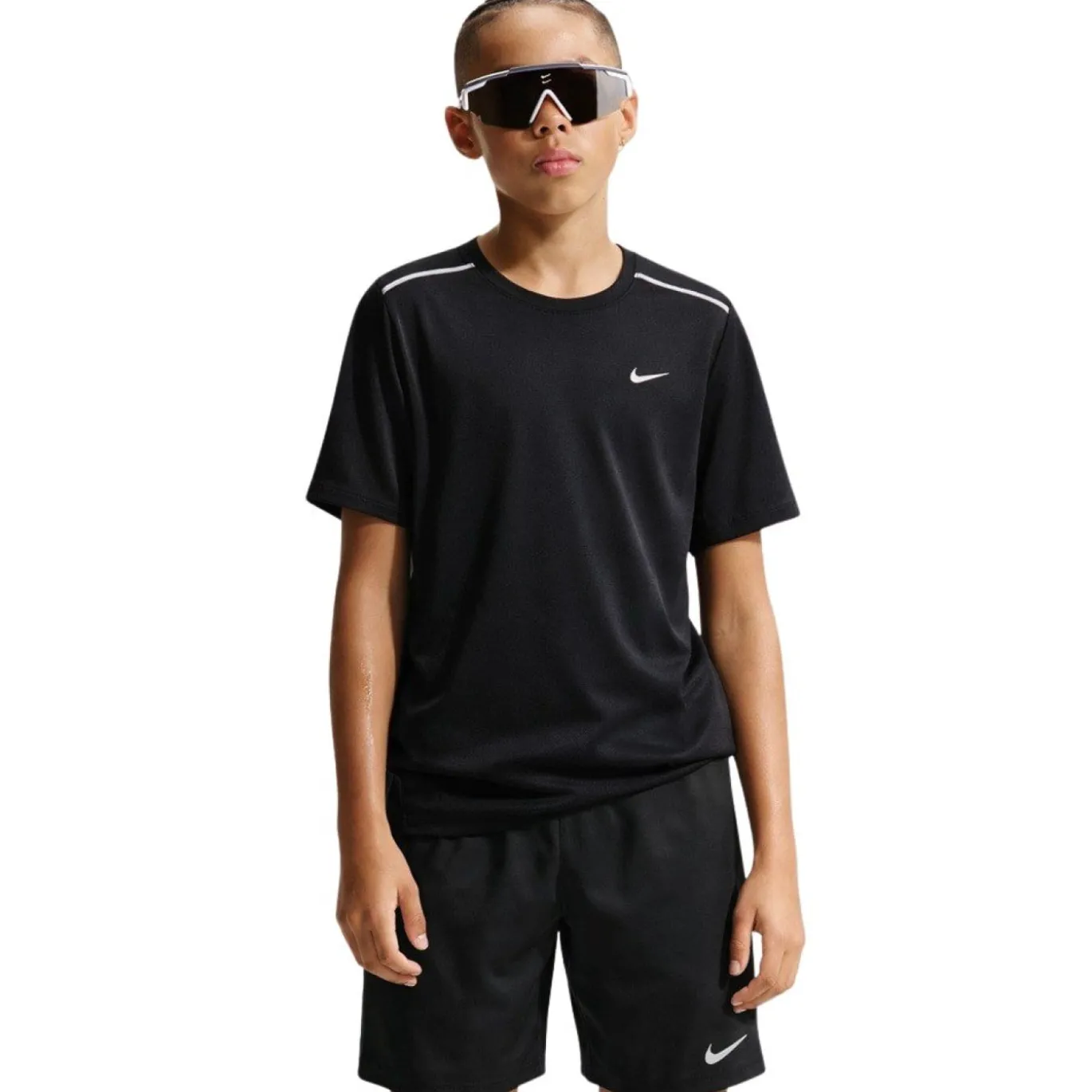 Nike Miler Trainingsset Kids Zwart Zilver