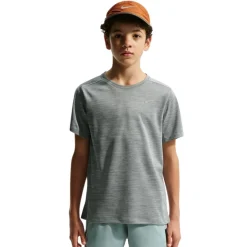 Nike Miler Trainingsshirt Kids Donkergrijs Zilver