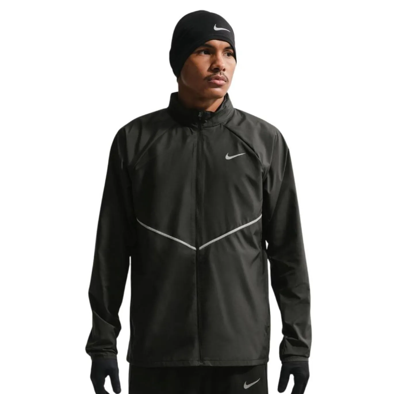 Nike Miler UV Repel Stride Trainingsjack Zwart Zilver