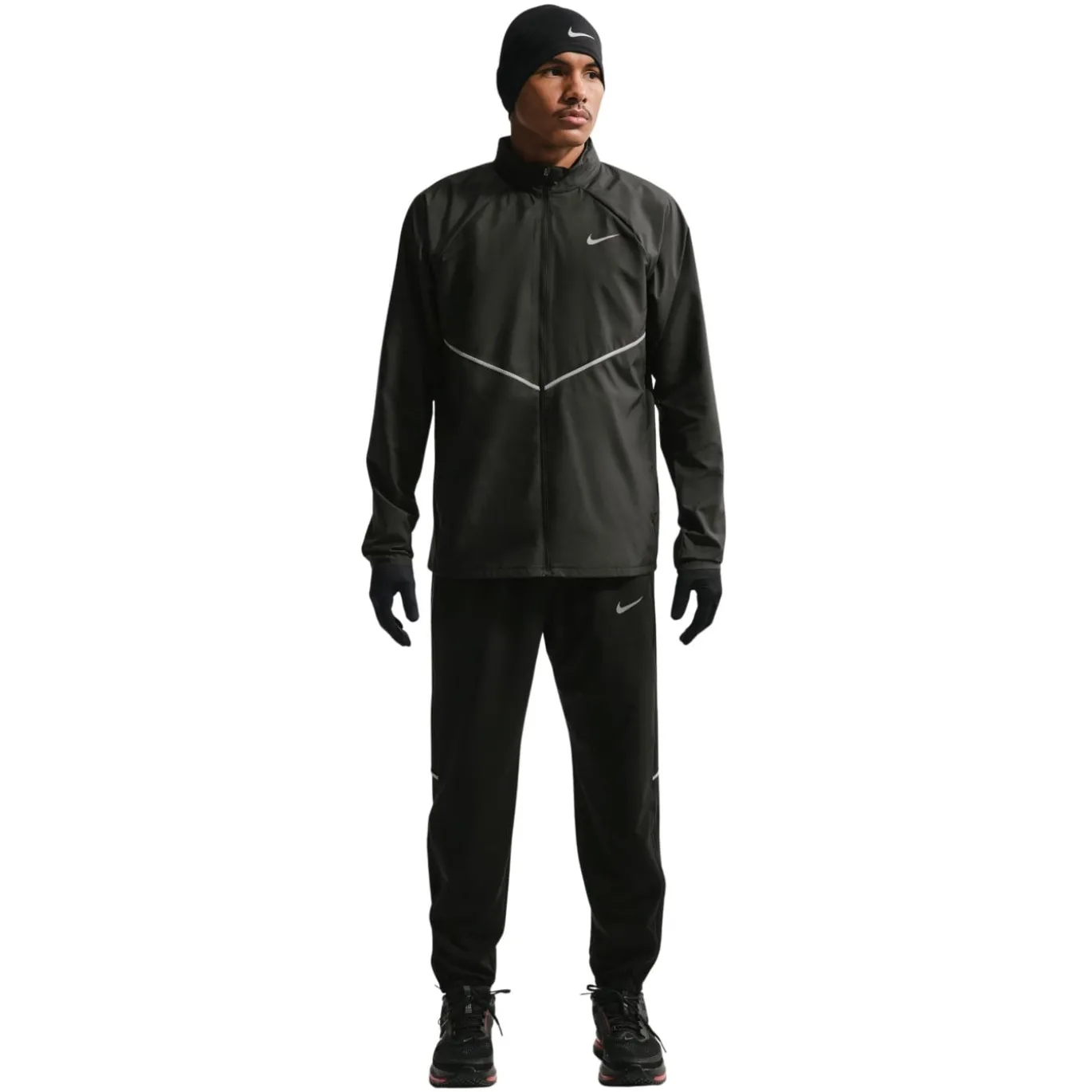 Nike Miler UV Repel Stride Trainingsjack Zwart Zilver