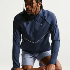 Nike Miler UV Repel Stride Trainingsjack Donkerblauw Zilver
