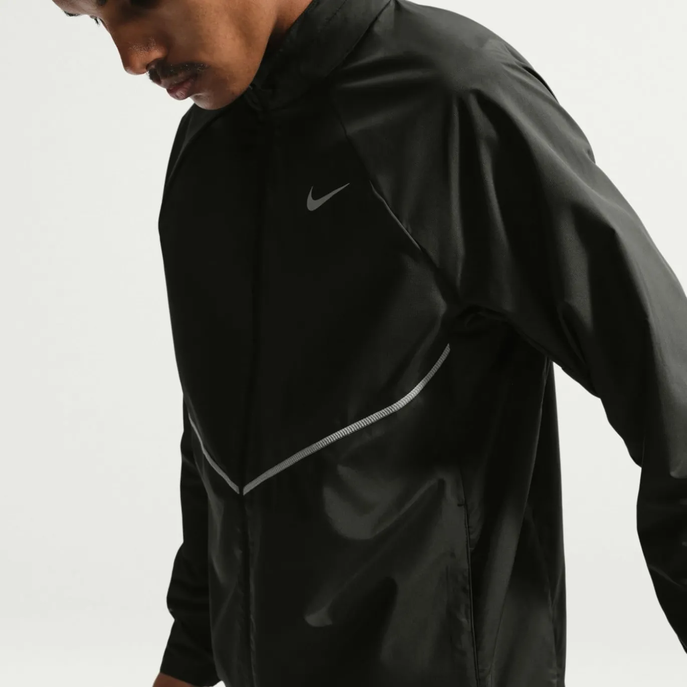 Nike Miler UV Repel Stride Trainingspak Zwart Zilver