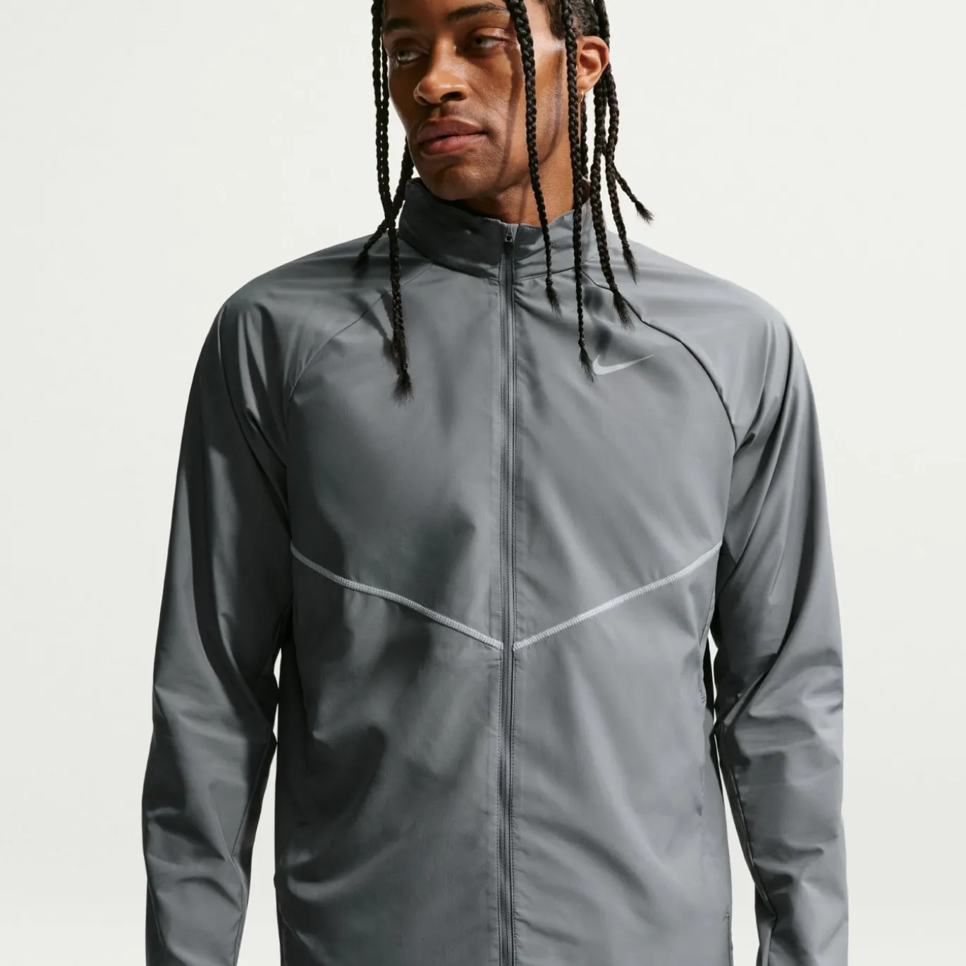 Nike Miler UV Repel Stride Trainingspak Donkergrijs Zilver