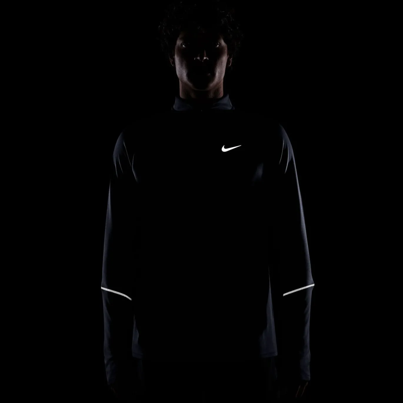 Nike Miler UV Trainingstrui 1/4-Zip Donkerblauw Zilver