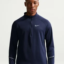 Nike Miler UV Trainingstrui 1/4-Zip Donkerblauw Zilver