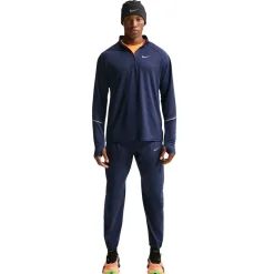 Nike Miler UV Trainingstrui 1/4-Zip Donkerblauw Zilver