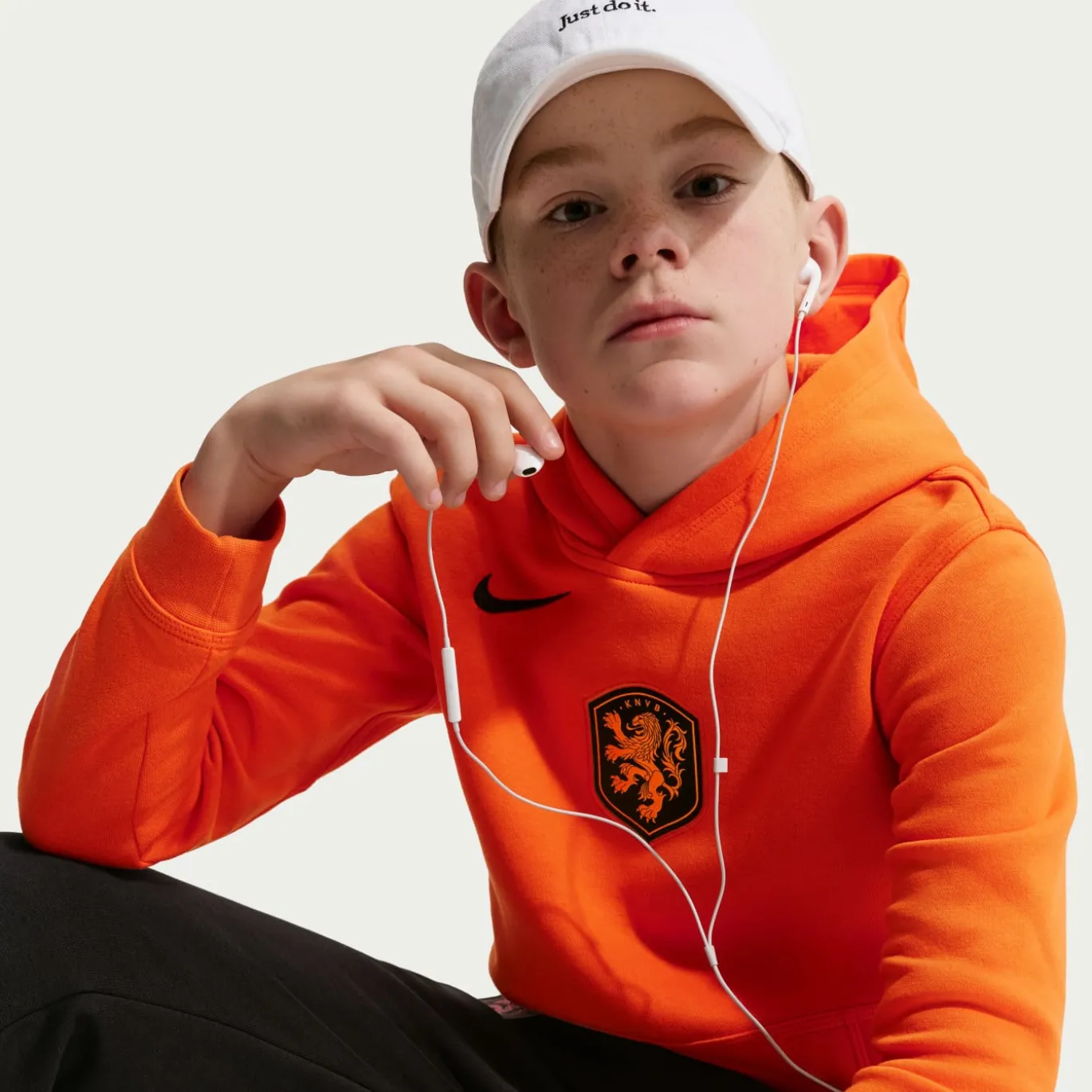 Nike Nederland Club Sportswear Hoodie 2026-2028 Kids Oranje Zwart