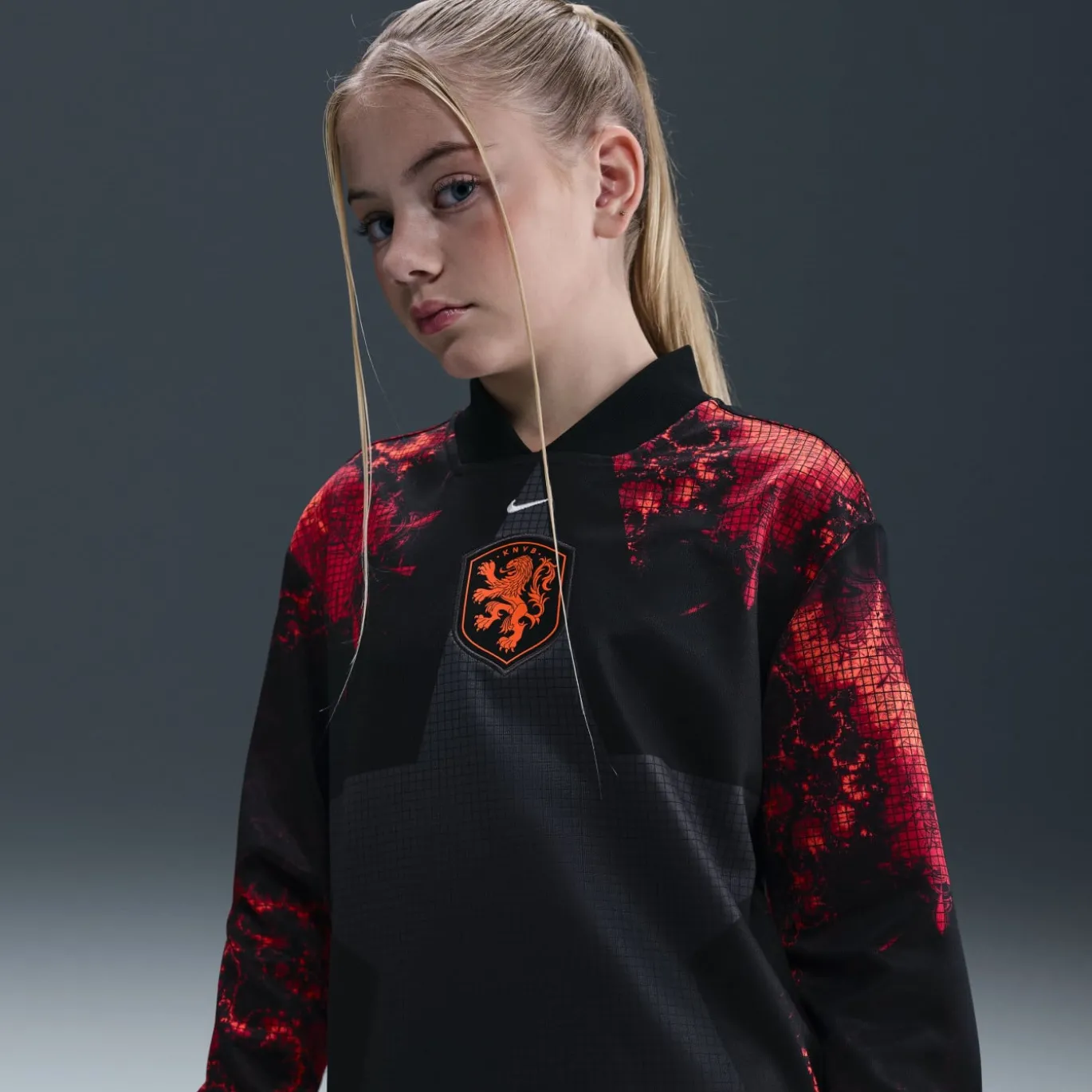Nike Nederland Hollywood Keepersshirt Lange Mouwen Kids Zwart Oranje