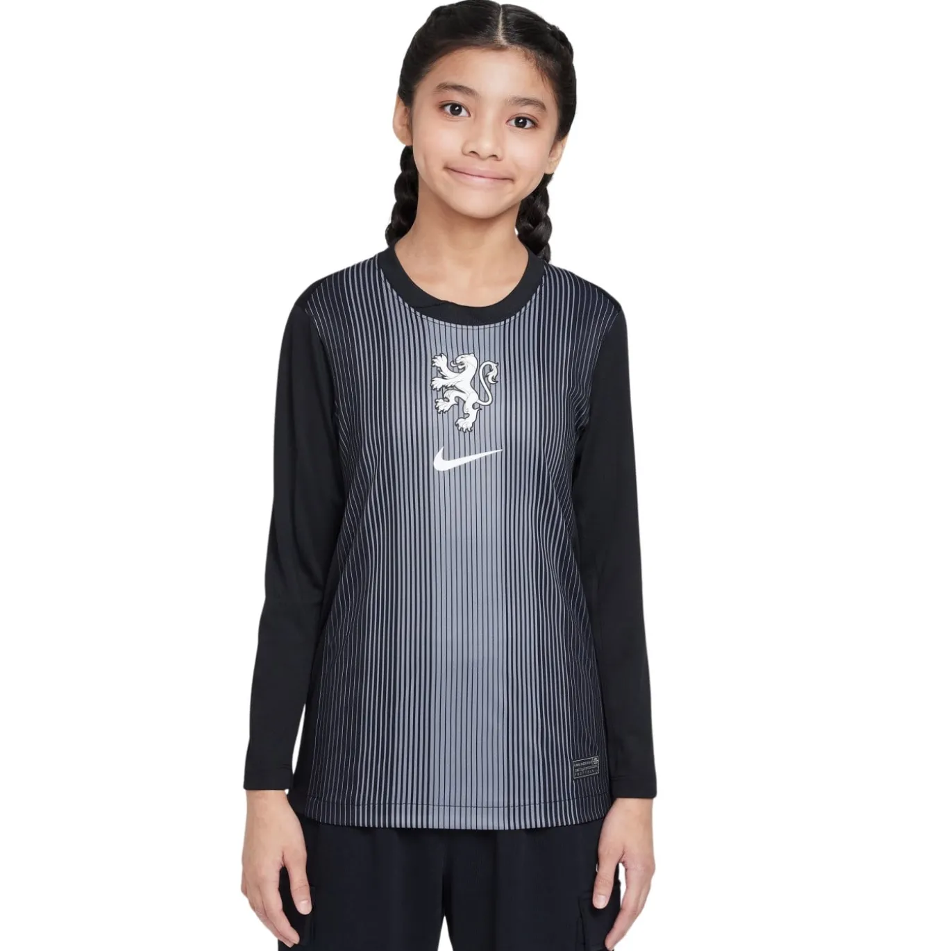Nike Nederland Keepersshirt Lange Mouwen OranjeLeeuwinnen 2025-2027 Kids Zwart