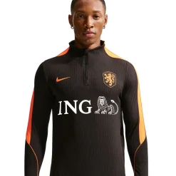 Nike Nederland Strike Elite Trainingstrui 1/4-Zip 2026-2028 Zwart Oranje