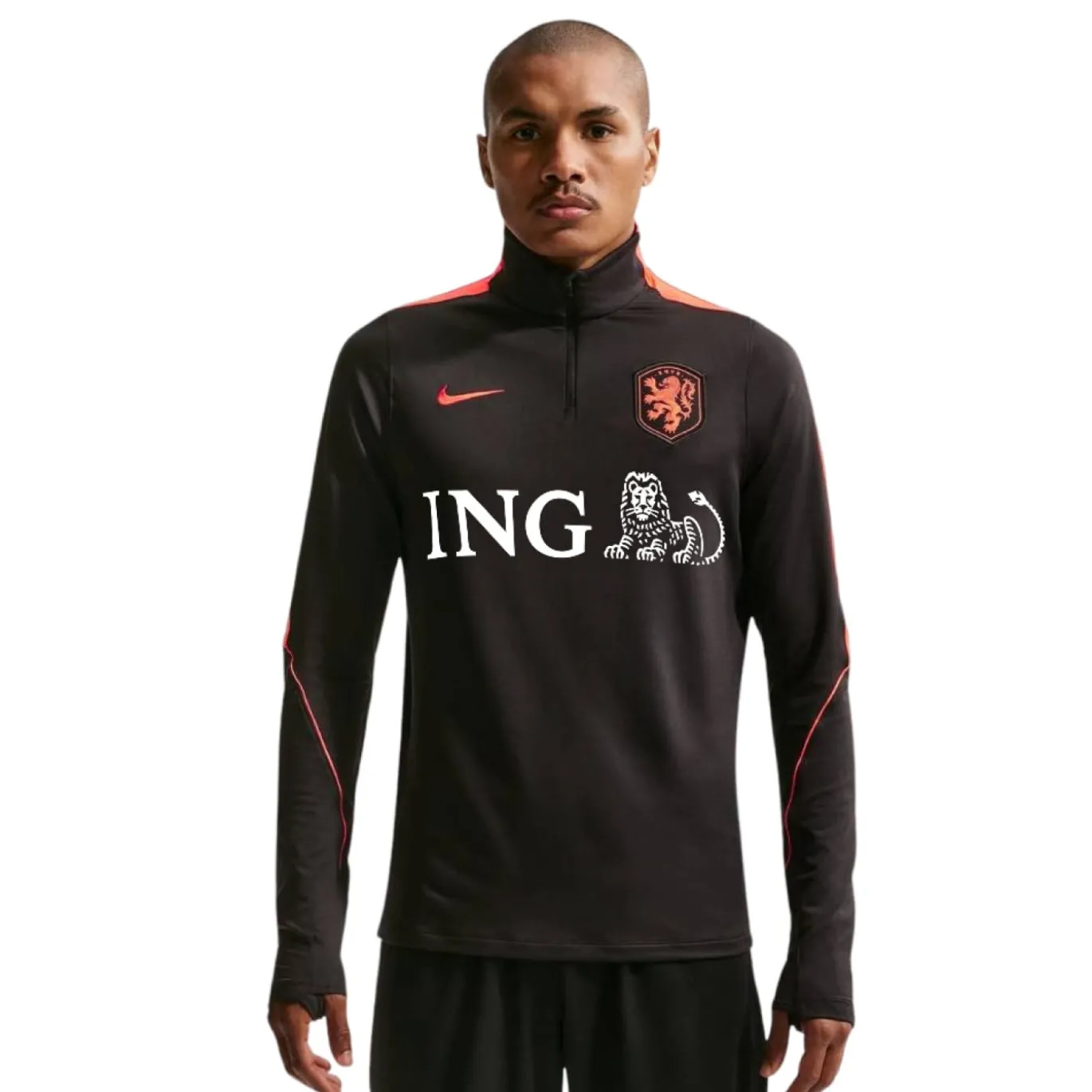 Nike Nederland Strike Trainingstrui 1/4-Zip 2026-2028 Zwart Oranje