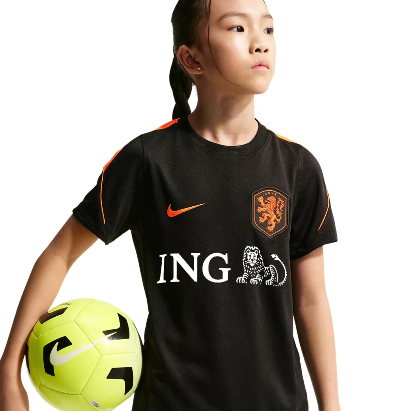 Nike Nederland Strike Trainingsshirt 2026-2028 Kids Zwart Oranje