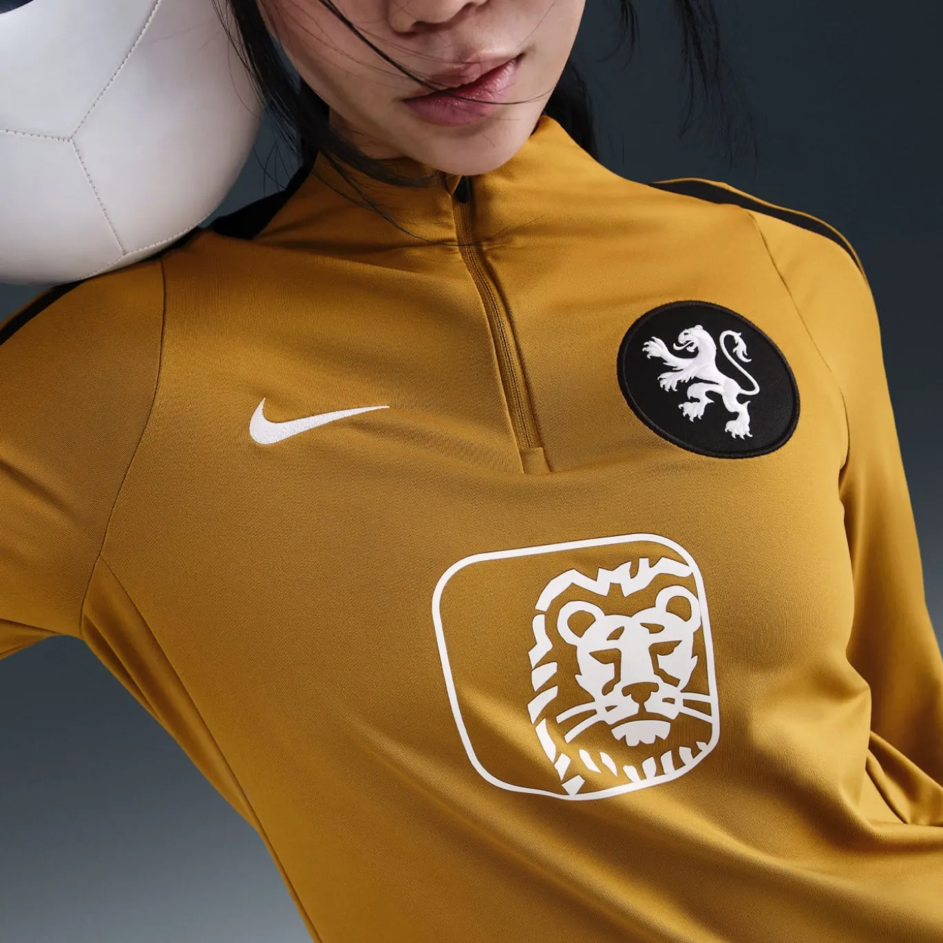 Nike Nederland Strike Trainingspak 1/4-Zip OranjeLeeuwinnen 2025-2027 Dames Brons Zwart Wit
