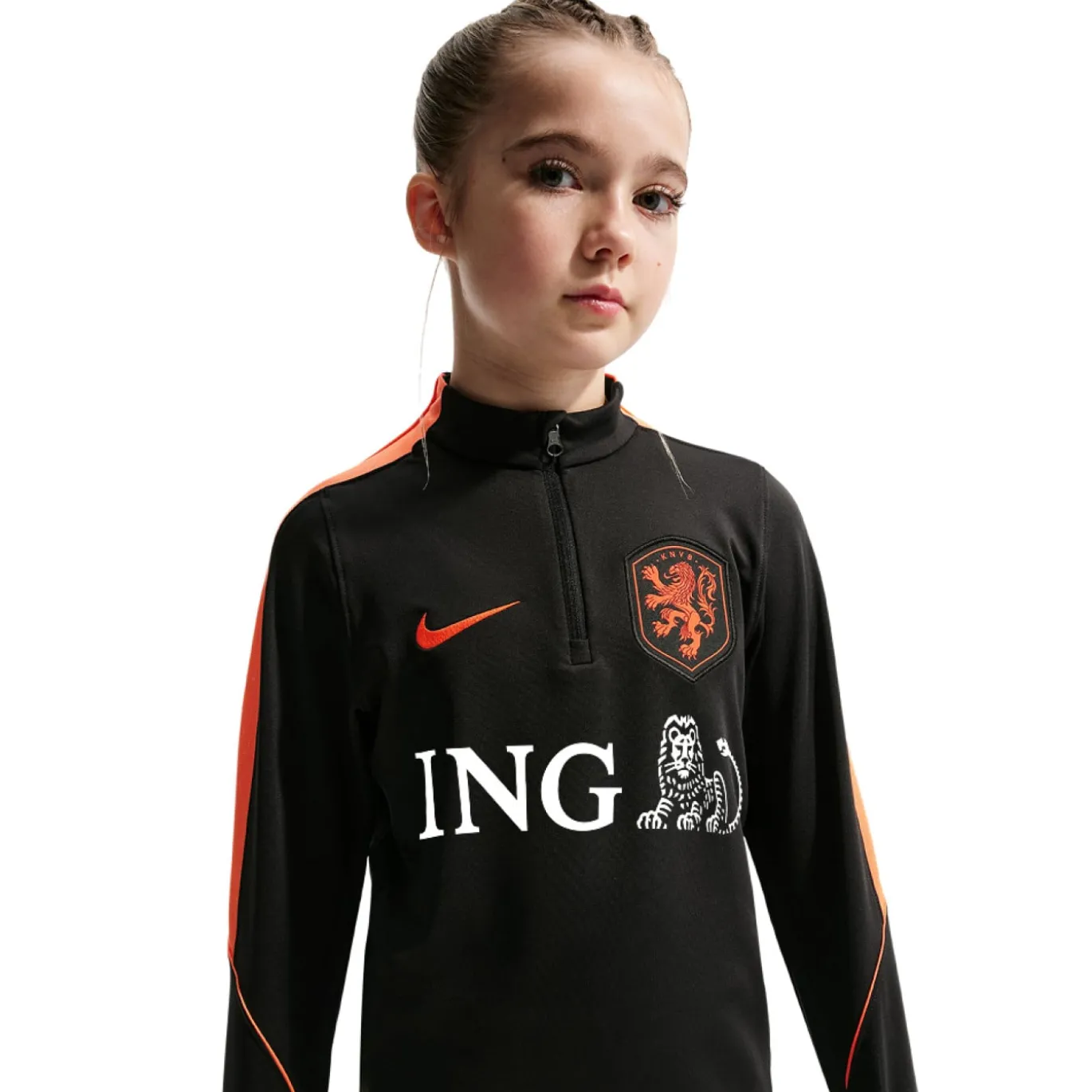 Nike Nederland Strike Trainingspak 1/4-Zip 2026-2028 Kids Zwart Oranje