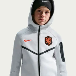 Nike Nederland Tech Fleece Trainingspak 2026-2028 Kids Lichtgrijs Zwart Feloranje
