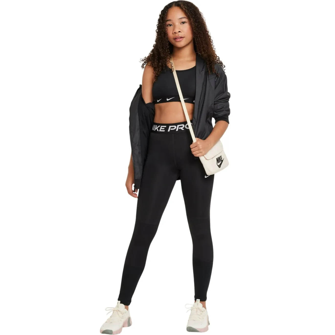 Nike One Sportbeha Meisjes Zwart Wit