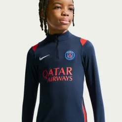 Nike Paris Saint-Germain Academy Pro Trainingstrui 1/4-Zip 2026-2027 Kids Donkerblauw Rood Wit