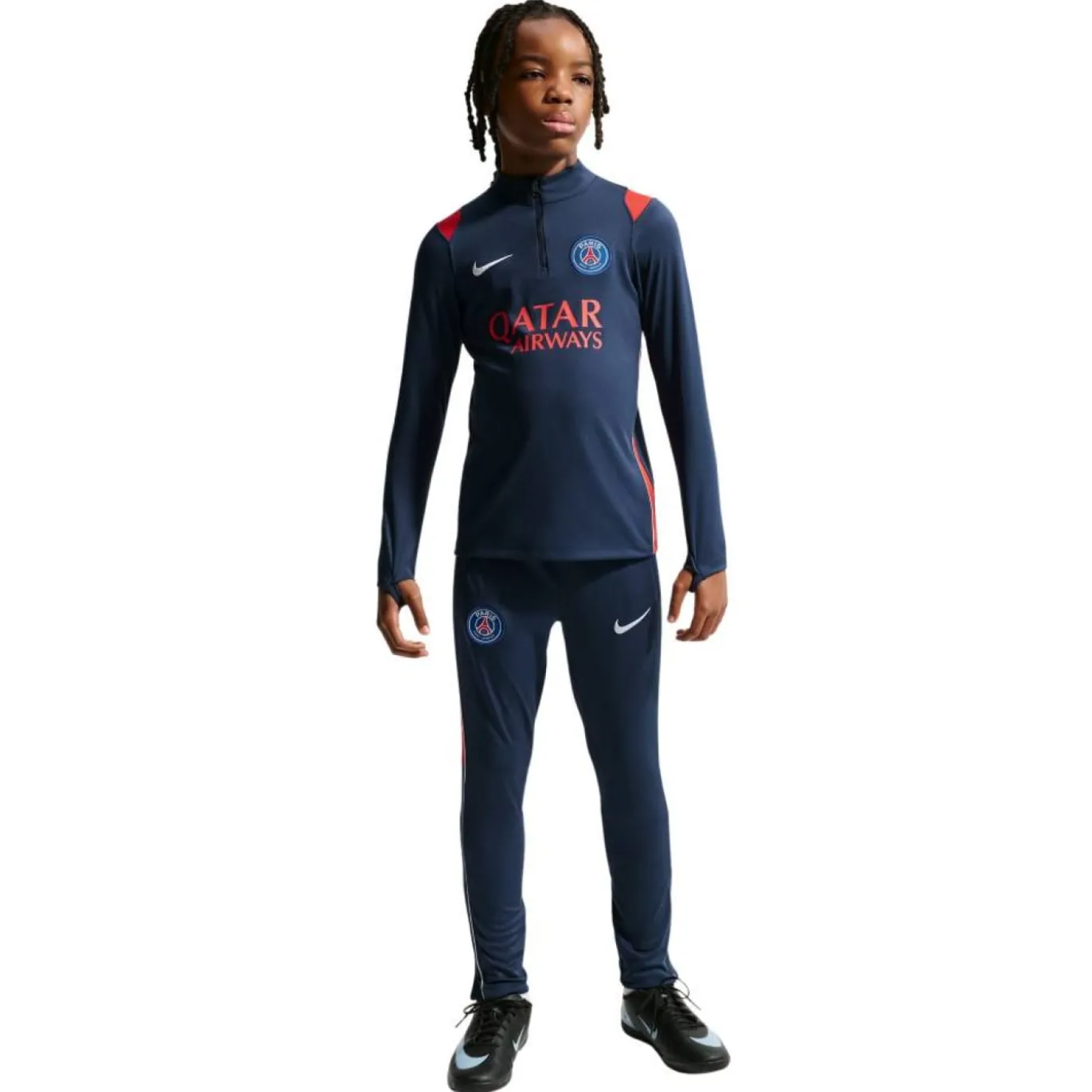 Nike Paris Saint-Germain Academy Pro Trainingstrui 1/4-Zip 2026-2027 Kids Donkerblauw Rood Wit