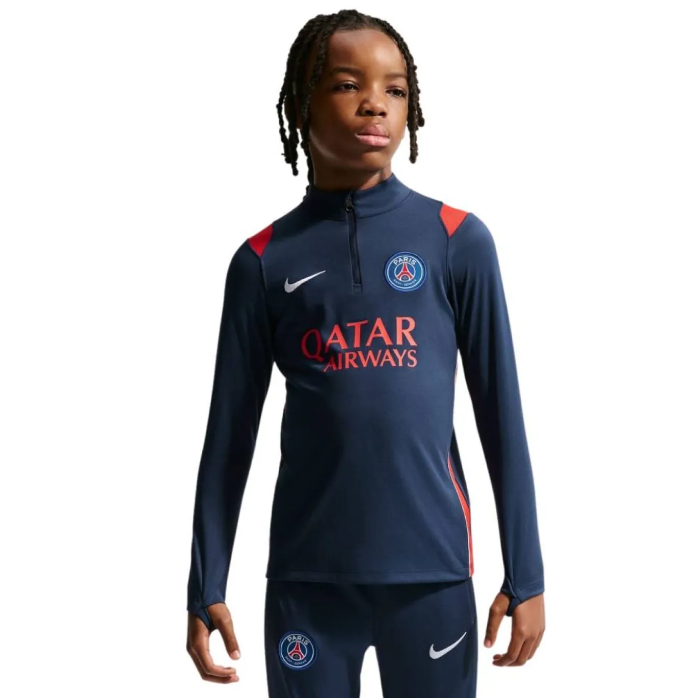 Nike Paris Saint-Germain Academy Pro Trainingstrui 1/4-Zip 2026-2027 Kids Donkerblauw Rood Wit