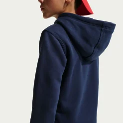 Nike Paris Saint-Germain Club Fleece Hoodie 2026-2027 Kids Donkerblauw Wit