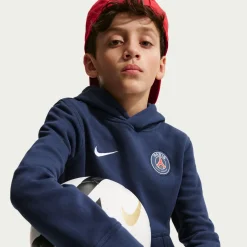 Nike Paris Saint-Germain Club Fleece Hoodie 2026-2027 Kids Donkerblauw Wit