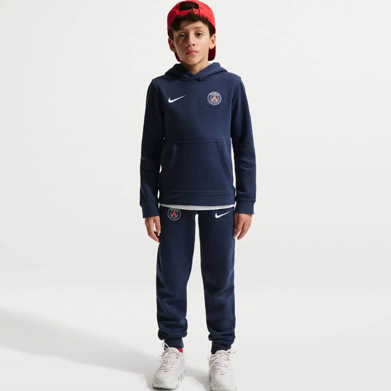 Nike Paris Saint-Germain Club Fleece Joggingbroek 2026-2027 Kids Donkerblauw Wit