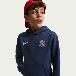 Nike Paris Saint-Germain Club Fleece Trainingspak Hooded 2026-2027 Kids Donkerblauw Wit