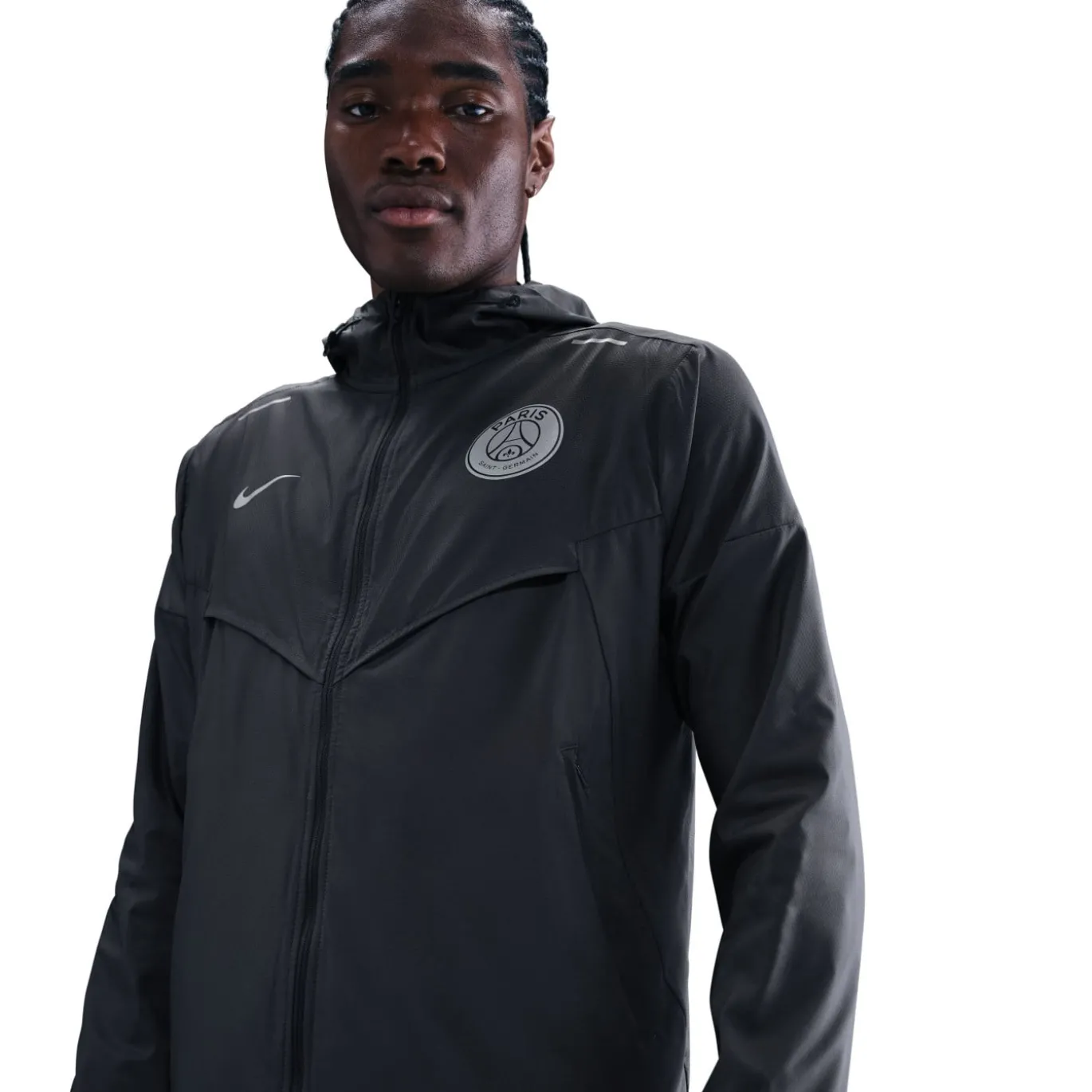 Nike Paris Saint-Germain Impact Windrunner Jack 2025-2026 Donkergrijs Zilver
