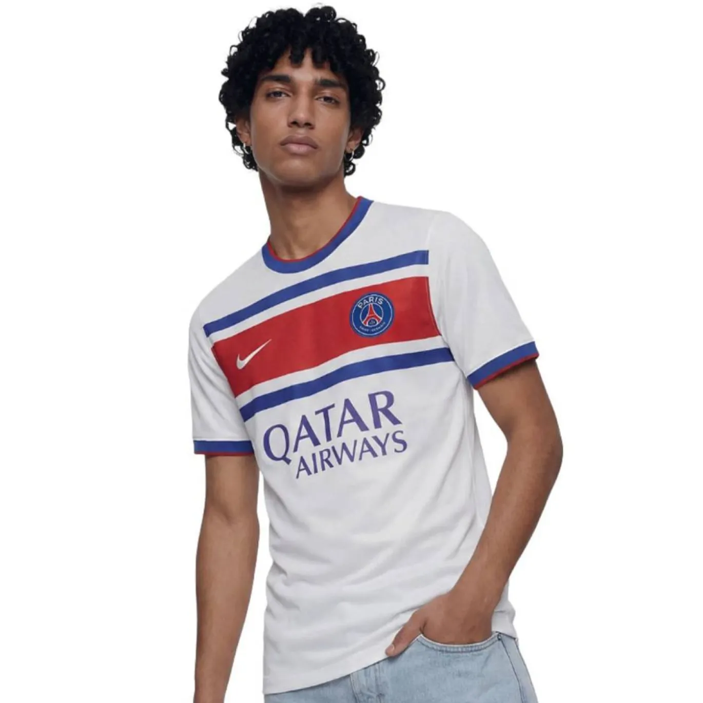 Nike Paris Saint-Germain Pre-Match Trainingsshirt 2026-2027 Wit Donkerblauw Rood