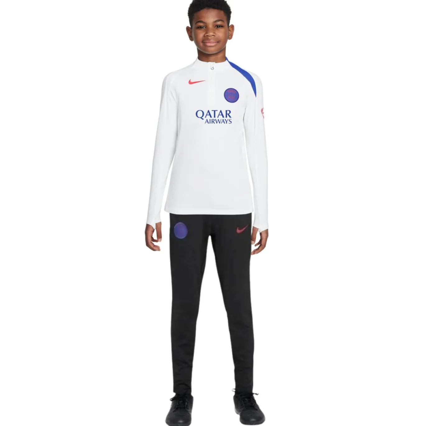 Nike Paris Saint-Germain Strike Trainingspak 1/4-Zip 2025-2026 Kids Wit Zwart Blauw Rood
