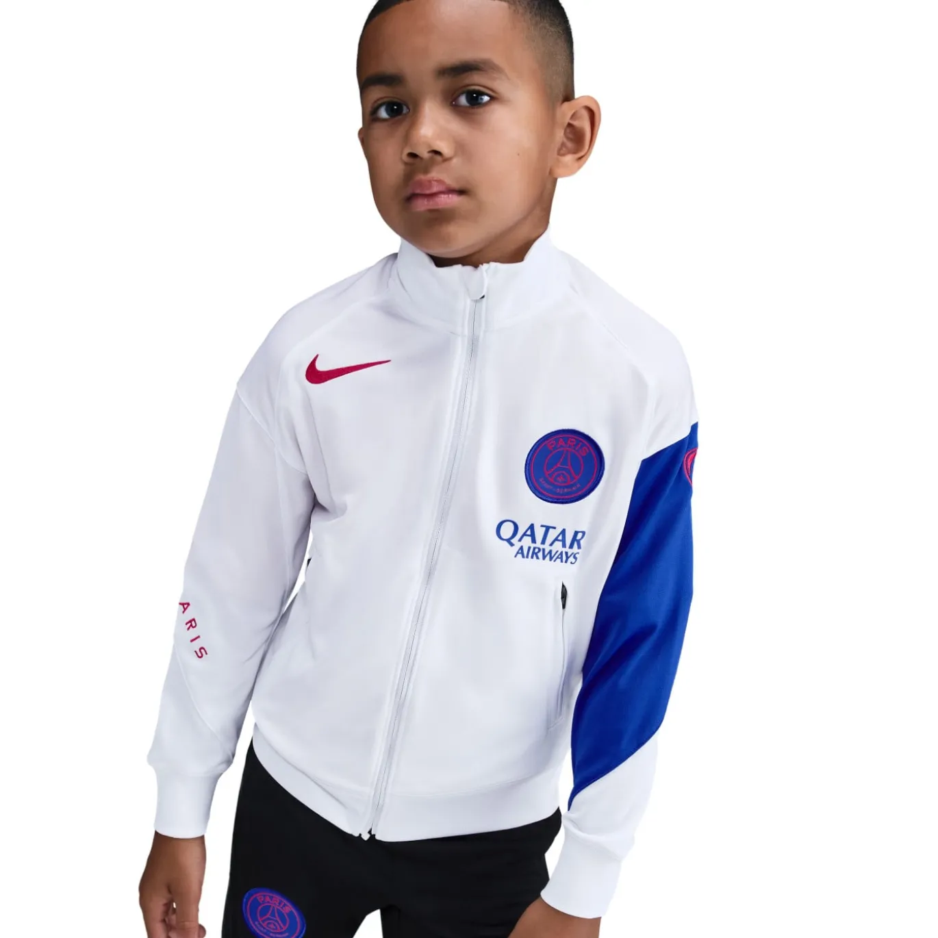 Nike Paris Saint-Germain Strike Trainingspak Full-Zip 2025-2026 Kids Wit Zwart Blauw Rood