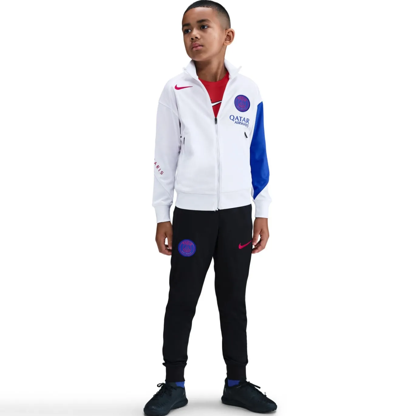 Nike Paris Saint-Germain Strike Trainingspak Full-Zip 2025-2026 Kids Wit Zwart Blauw Rood