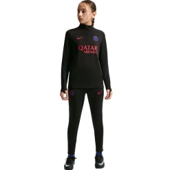 Nike Paris Saint-Germain Strike Trainingstrui 1/4-Zip 2026-2027 Kids Zwart Felrood Donkerblauw